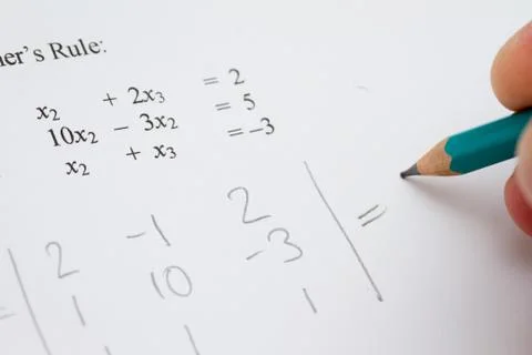Matrix algebra exam Stock Photos