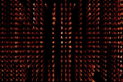 Matrix alphabet deep dimension lava color abstract text effect motion Stock Photos