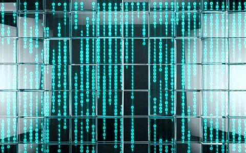 Matrix and binary language concept.Sceen and data number. イラスト素材