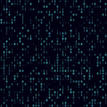 Matrix background. Cyan sparse binary background. Medium sized seamless pat.. Stockfoto's
