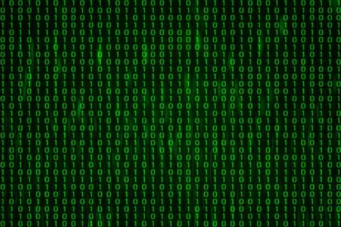 Matrix background with green binary code digits. Stock Illustration