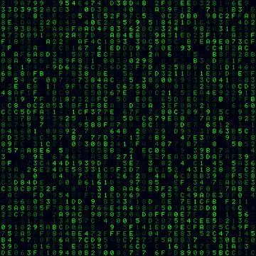 Matrix background. Green filled hexademical background. Medium sized seamle.. Stock Illustration
