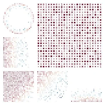Matrix background. Red blue color theme backgrounds. Gradiented geometric p.. イラスト素材