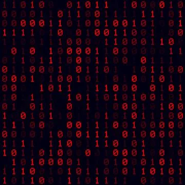 Matrix background. Red filled binary background. Small sized seamless patte.. Illustrazione stock