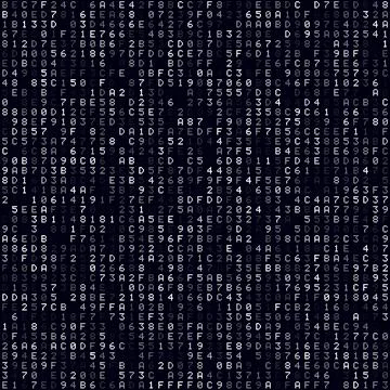 Matrix background. White filled hexademical background. Medium sized seamle.. Stockillustratie