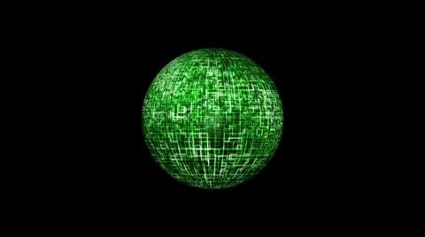 Matrix ball with alpha matte Stock Footage 8924024