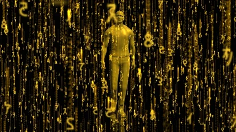 Matrix BG Walk Gold Video stock 166630516