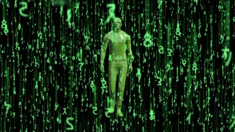 Matrix BG Walk Green Video stock 166509742