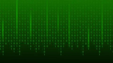 Matrix binary code green abstract technology background, vector illustration Stock Illustration