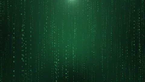 Matrix binary code rain animation Computer binary digital rain information flow Stock Footage 247351989