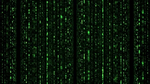 Matrix of binary code rain green Vidéo 104016762