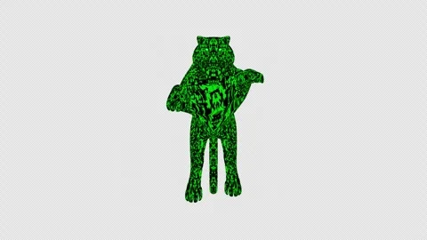 Matrix Binary Code Tiger Attack Cyber Animation Stock Footage 334665841