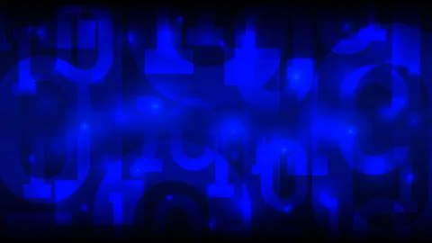 Matrix blue background with binary code, digital code in abstract cyberspace Stock Illustration