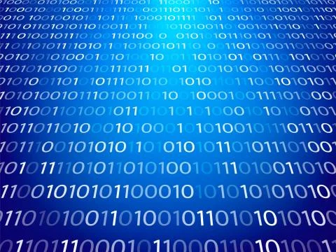 Matrix blue background. Vector illustration for banner, card Illustrazione stock