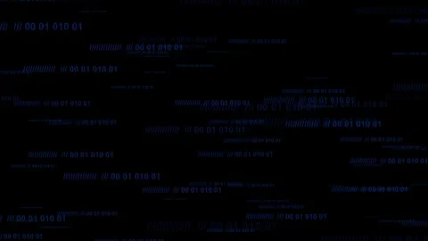 Matrix blue data stream numbers code rain effect visual element tech-driven Video stock 328396480