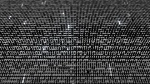 Matrix of changing from zero to one digits. Code concept. Stock Illustration