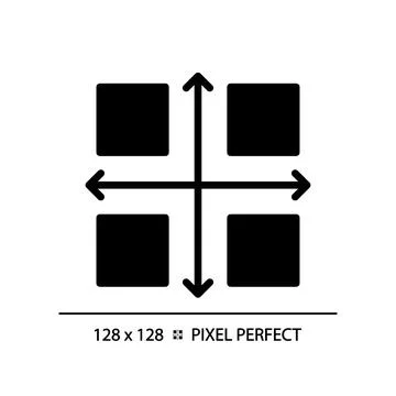 Matrix chart black glyph icon 库存插图