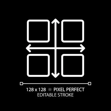 Matrix chart white linear icon for dark theme Stock Illustration