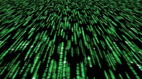 Matrix code 3d - 4k 30fps clear slow loop, green on black Stock Footage 44396625