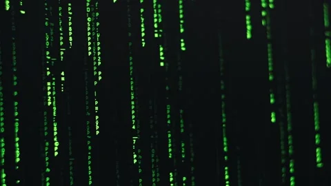Matrix Code Background, Digital Rain of Green Characters Stock Footage 263674763