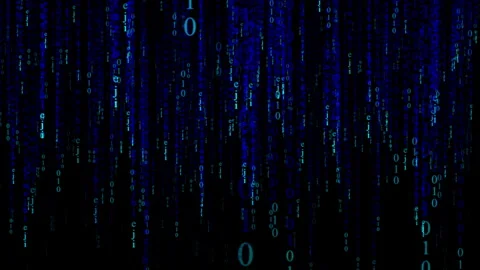 Matrix code falling computer digital code rain background Stock Footage 327263868