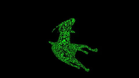 Matrix Code Goat Death Fall 3-Angle Stock Footage 329145913