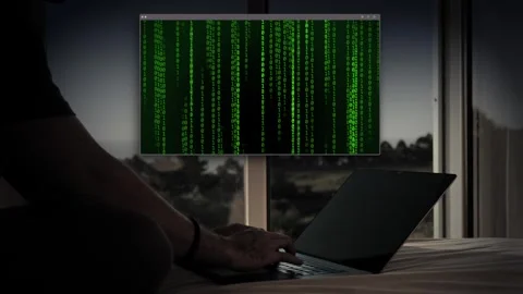 Matrix Code Hologram Stock Footage 296721010