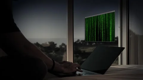 Matrix Code Hologram Stock Footage 297362964