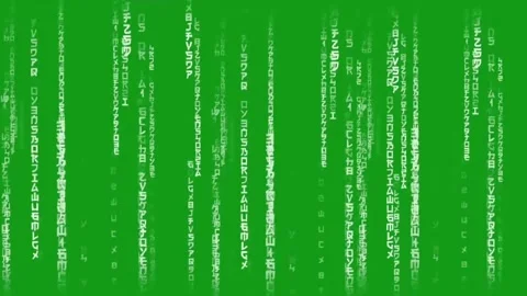 Matrix code motion graphics with green screen background Stock Footage 134859842