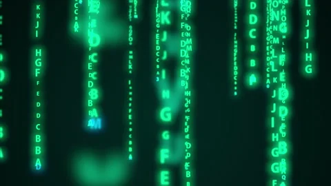 Matrix code program screen particle animation Видео 150142186