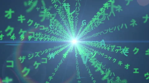 Matrix code program screen particle animation Stock Footage 150142321