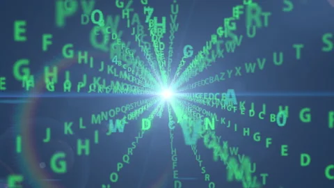 Matrix code program screen particle animation Stock Footage 150142833