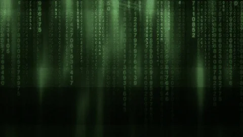 Matrix code rain dotty green Stockbeeldmateriaal 69745633