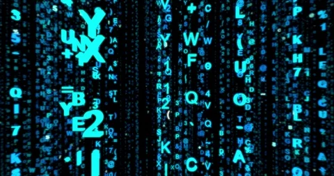 Matrix code rain, looped with alpha mask Stock Footage 100152506