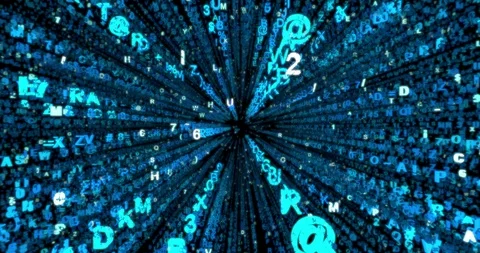 Matrix code rain, looped with alpha mask Stock Footage 100165023