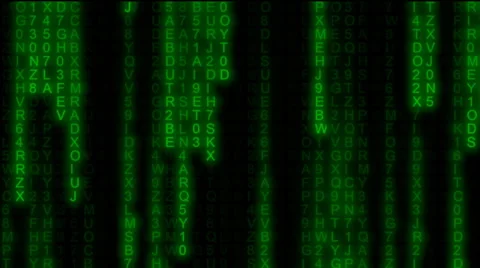 Matrix code rain partial mid 15 seconds Stock Footage 65794393