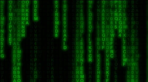 Matrix code rain partial mid 30 seconds Stock Footage 66724432