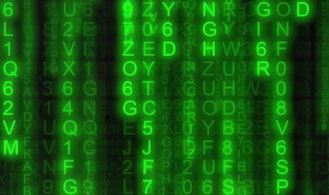 Matrix code rain zoom green Stock Illustration