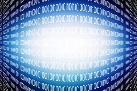 Matrix, coding and numbers for data with graphic for futuristic technology with 스톡 일러스트