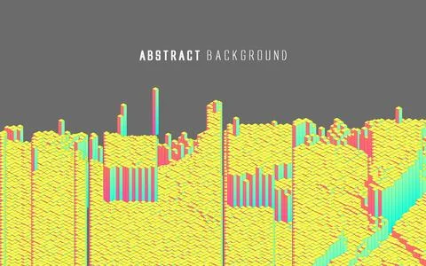 Matrix of countless blocks, big data, The concept of collapse,cloud computi.. Stock Illustration