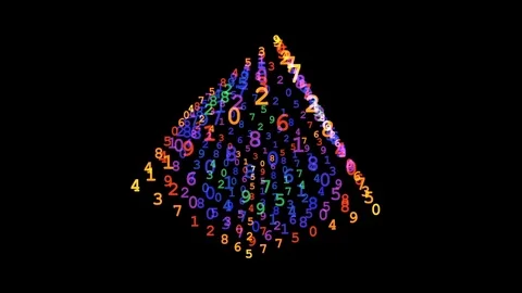 Matrix Cube - Cyber Rainbow - Rotation Loop Stock Footage 124656584