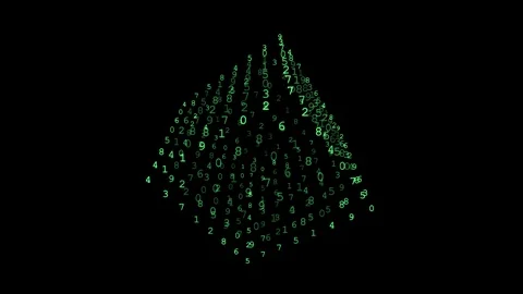 Matrix Cube - I - Green Digital Loop Stock Footage 123921272
