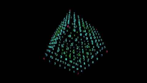 Matrix Cube - III - Rainbow Digital Loop Stock Footage 123921777