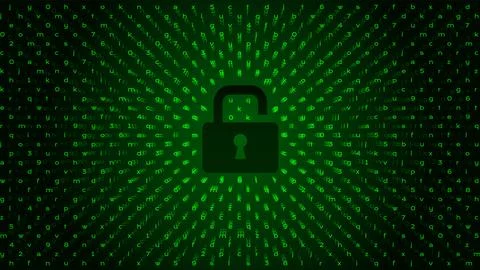 Matrix Digital Binary Code Background. Hacking Concept. Stock Illustration