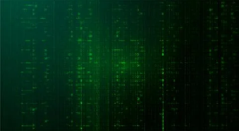 Matrix Digital Binary Code Background. Hacking Concept. Stock Illustration