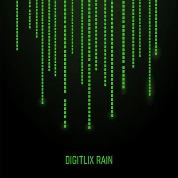 Matrix Digital Code Rain Abstract Vector Background Stock Illustration