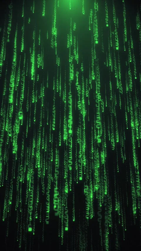 Matrix Digital Code Vertical Cyber Technology Background Video stock 310907740