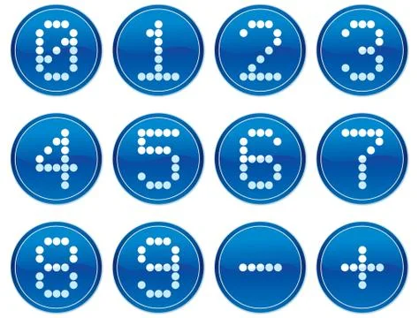 Matrix digits icons set. Stock Illustration