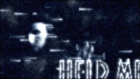 Matrix effect. human hand, help me inscription appear on black cyber pattern Stock Footage 121727969