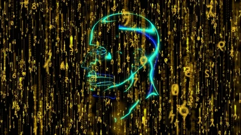Matrix Face BG Gold Video stock 161489640